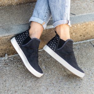 Greeflow Slip On Studded Sneakers - Charcoal