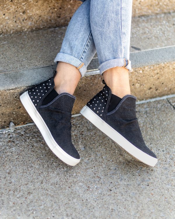 Greeflow Slip On Studded Sneakers - Charcoal