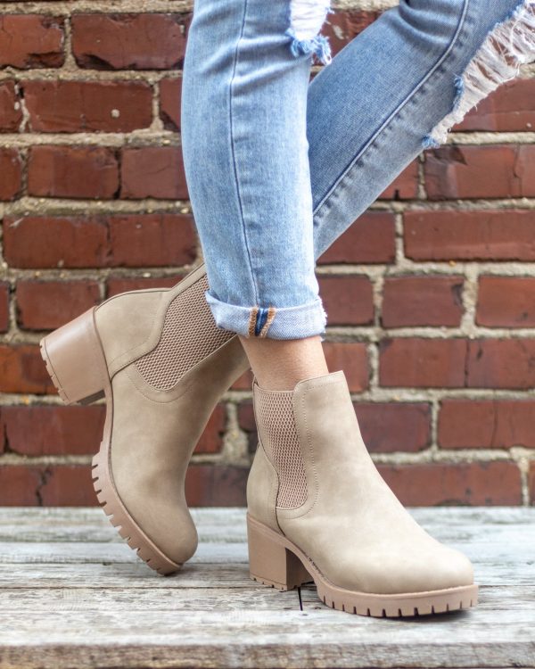 Greeflow Slip On Boots - Taupe Suede