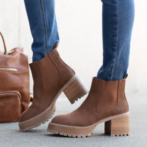 Greeflow Slip On Booties - Cognac