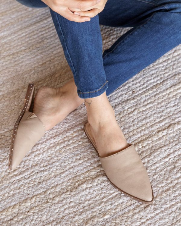 Greeflow Slip On Mules - Taupe